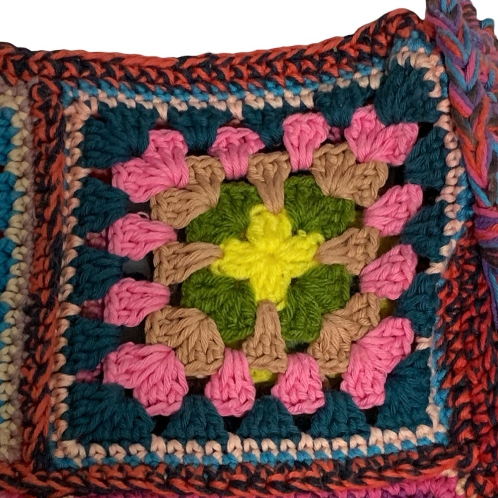 Handmade Crochet Granny Square Bag - Picture 6 of 15